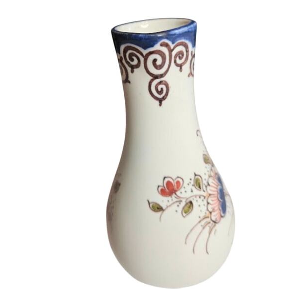 Polychrome Delft Netherlands 5" pitcher Holland Zenith 1749 tag Floral mortif - Picture 5 of 9